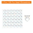 thumbnail image 2 of Uxcell 108 Pcs Heart Rhinestone 10mm Self Adhesive Gems Stickers Jewelry Stickers for Jewelry Making, White, 2 of 5