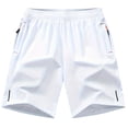 thumbnail image 2 of Hearthz Mens Quick Dry Shorts Elastic Waist Lightweight Men Running Athletic Shorts with Pockets Summer Beach Shorts Men White XL, 2 of 4