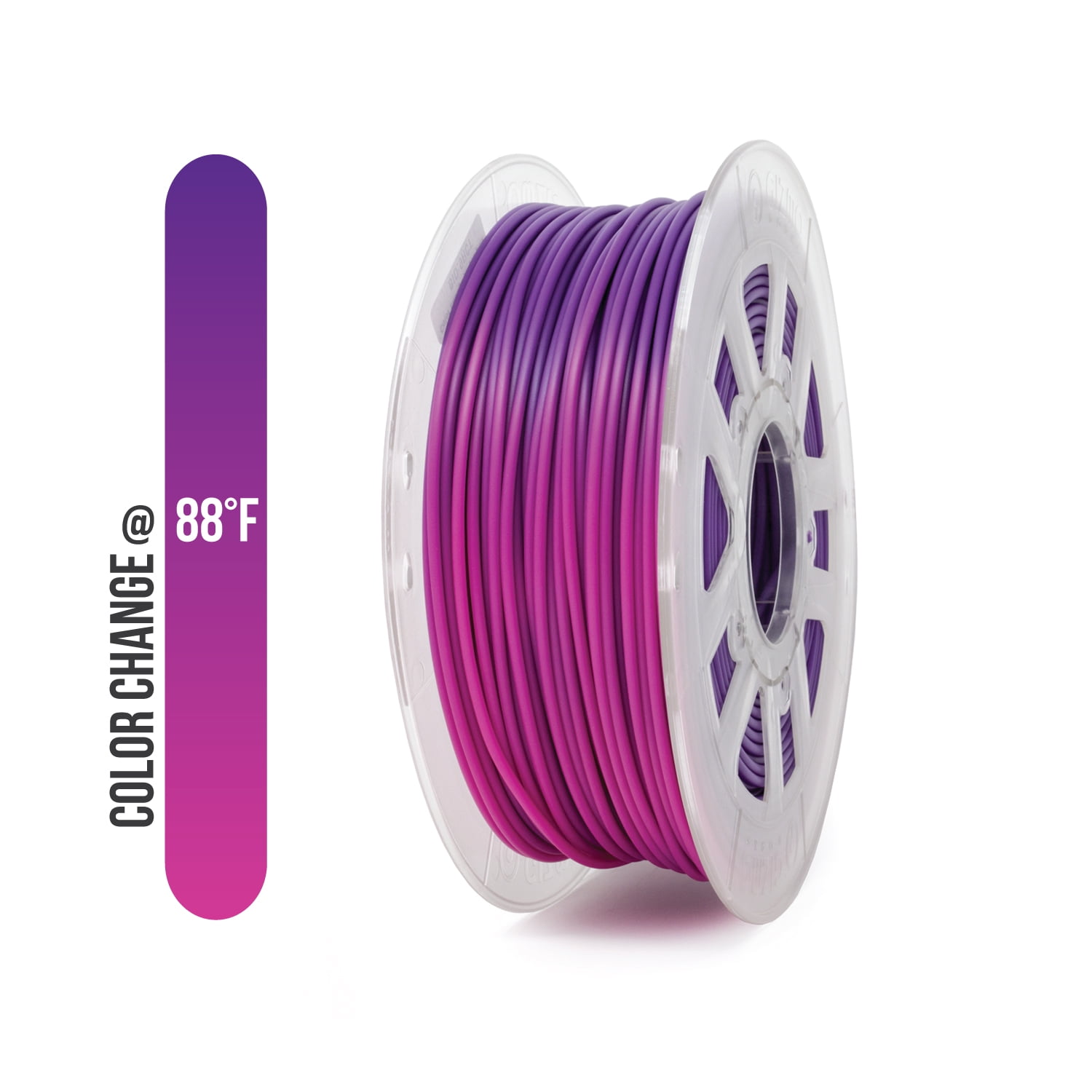 Purple to Orangey Pink  ABS PLA 3D Printer Magic Heat Colour Change Filament 