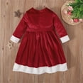 thumbnail image 4 of LNMQLPDBS Long Sleeve Christmas Dress Girls Red Velvet Christmas Christmas for Baby Midi Black Dress High Neck Dress Winter Clothes for Toddler Girls, Red 18-24 Months, 4 of 8