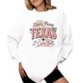 thumbnail image 5 of Shes From Texas I Can Tell Sweatshirt for Women Western Cowgirl Graphic Pullover White Sweatshirt Adult Large, 5 of 7
