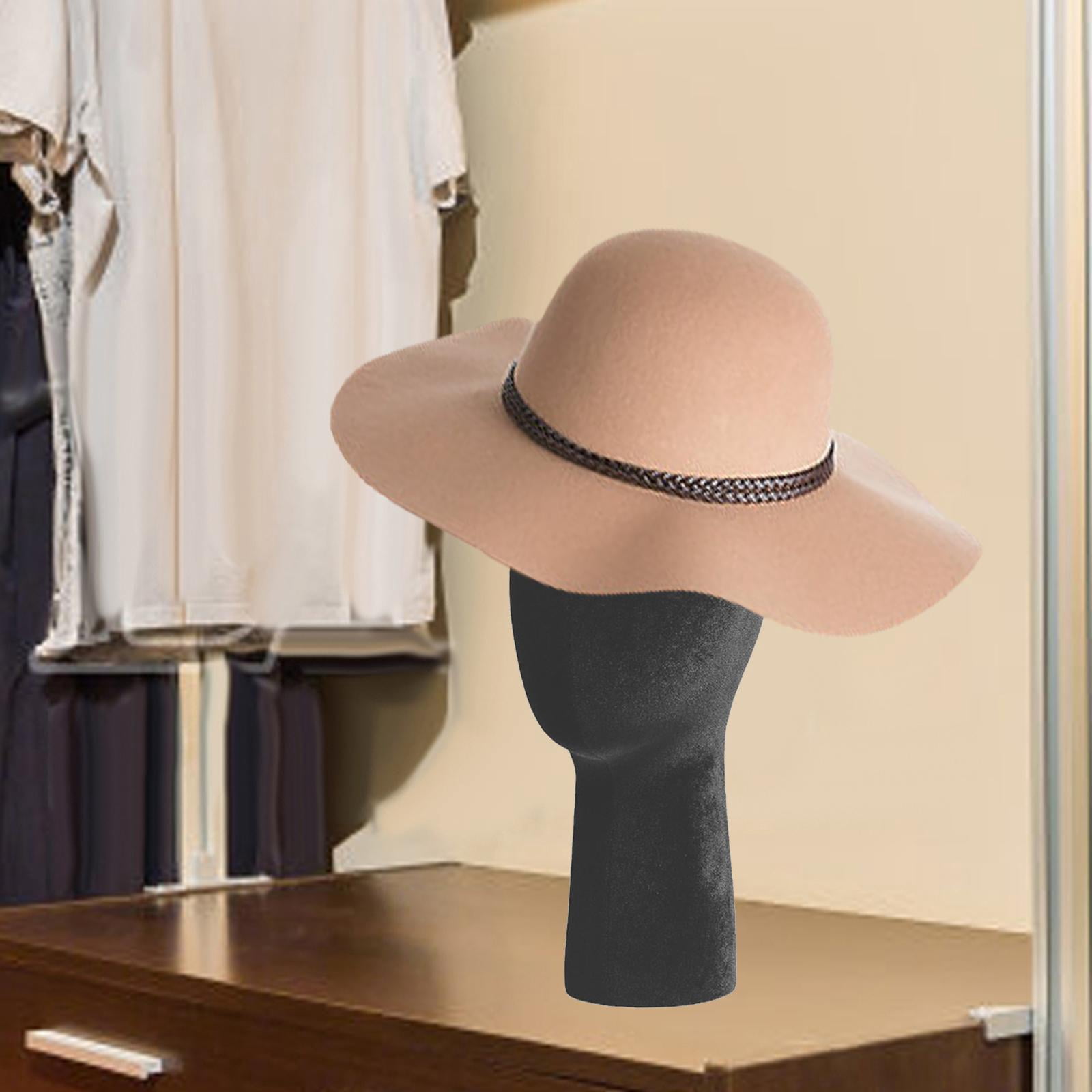 TOOYFUL Training Mannequin Head Styling Tools Stable Round Base Hair Display Stand Glasses Holder Display for Cap Headset Hat Headband black