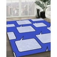 thumbnail image 3 of Ahgly Company Machine Washable Indoor Square Transitional Blue Orchid Blue Area Rugs, 5' Square, 3 of 7