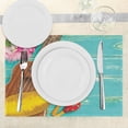 thumbnail image 3 of Ambesonne Music Place Mats Set of 4, Hawaiian Summer Ukulele, Standard Size, Yellow Brown Aqua, 3 of 6