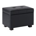 thumbnail image 1 of CorLiving Asha Small Faux Leather Tufted Upholstered Rectangular Indoor Ottoman with Storage, 1 of 9