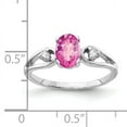 thumbnail image 2 of Primal Gold 14 Karat White Gold 7x5mm Oval Pink Sapphire and AAA Diamond Ring, 2 of 4