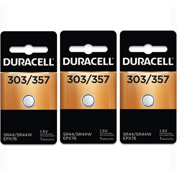 3 Pcs Duracell 357 303 A76 PX76 SR44W/SW LR44 AG13 Silver Oxide Battery