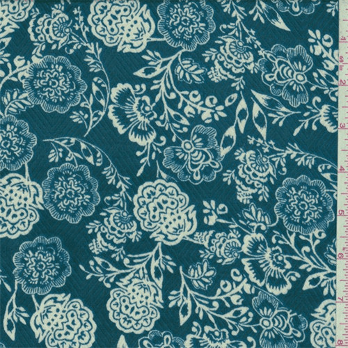 Teal Green Floral Rayon Challis, Fabric By The Yard - Walmart.com 