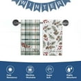 thumbnail image 6 of Hello Winter Green Kitchen Dish Towels Set of 2, Let It Snow Pine Cone Pine Needle Red Berry Drying Towels Baking Cooking Cloth, Christmas Farmhouse Plaid Check Home Kitchen Decoration 18 x 26, 6 of 6