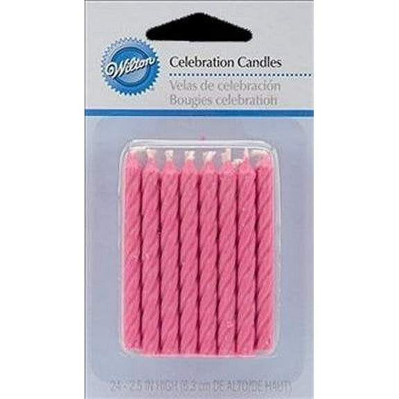 Wilton Celebration Candles, Pink, 24 Count