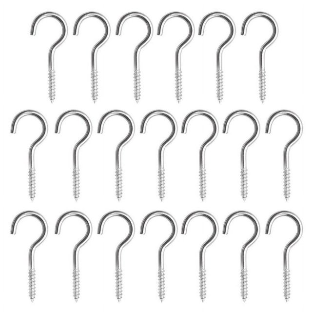 Dsseng 20 PCS M3/M4/M5 Ceiling Hooks Stainless Steel Screw Eye Hooks For Outdoor Lights Birdhouses Household Threaded Hook Set