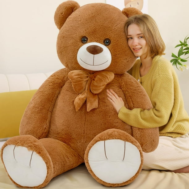 Peluche Teddy Bear Tezituor, tamaño grande, 150 cm, marrón oscuro, para niños