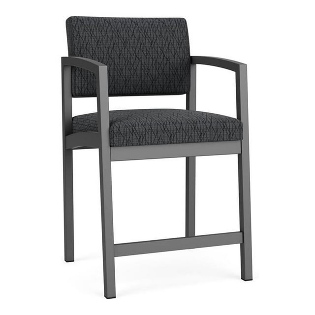Pemberly Row Chaise Haute pour Réception et Salle d'Attente - Acier Charbon / Gris Foncé