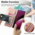 thumbnail image 4 of ELEHOLD Case for Samsung Galaxy S24 Ultra, RFID Blocking Zipper Leather Wallet Stand Case with Card Slot & Wrist Strap & Ring Holder,Pink, 4 of 10