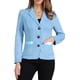 thumbnail image 1 of BLAZER DE ANTE SINTÉTICO PARA MUJER INSPIRE CHIC, MANGA LARGA, CUELLO DE SOLAPA, CHAQUETA DE BOTONES TALLA S AZUL, 1 of 6
