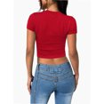 thumbnail image 3 of Womens Slim Fitted Crop Tops - Basic Crew Neck Short Sleeve Casual Tees for Going Out, 3 of 5