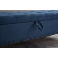 thumbnail image 5 of 59" Storage Ottoman Bed Bench, Bedroom End Bench, Fabric Upholstered Storage Bench Metal Base with Storage, Button, Flip Top for Living Room, Entryway, Bedroom, Blue, 5 of 9