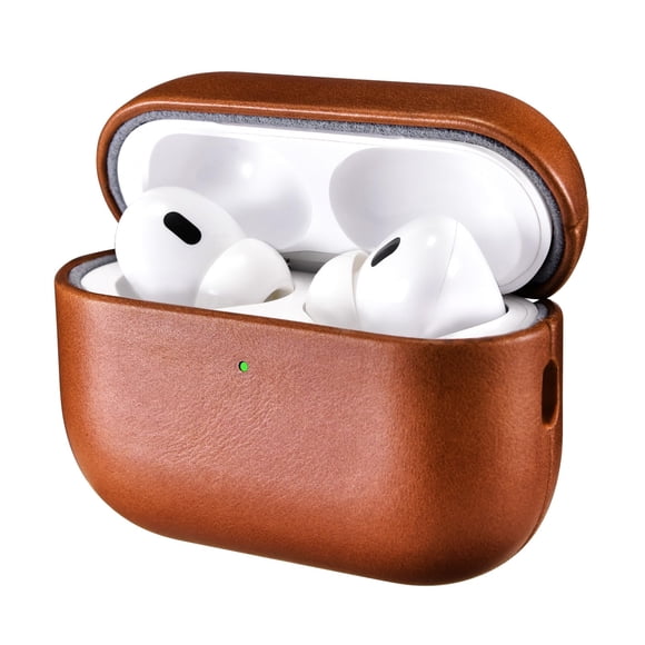 Funda ICARER AirPods Pro 3 100% piel auténtica marrón