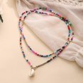 thumbnail image 3 of Pendant Necklace Shell Colorful Double Layers Jewelry Bohemian Choker Necklace for Banquet---Product code 51802, 3 of 5