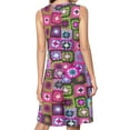thumbnail image 2 of Crochet blanket granny square vintage Spring Summer Dresses for Women Fashion T-shirt Dress Casual Sleeveless Loose Sundress with Pockets, 2 of 5