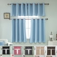 thumbnail image 1 of Goory Solid Color Blackout Short Curtain Panel Eyelet Thermal Grommet Window Drape, 1 of 8
