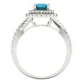 thumbnail image 4 of Clara Pucci 14K White Gold Solid Gold Turquoise Halo Anniversary Ring for Women - 1.3125 cttw Round Cut, 4 of 8