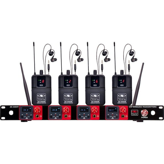 Galaxy Audio AS-4400 Quad UHF Wireless In-Ear Monitor Band System 506-524MHz