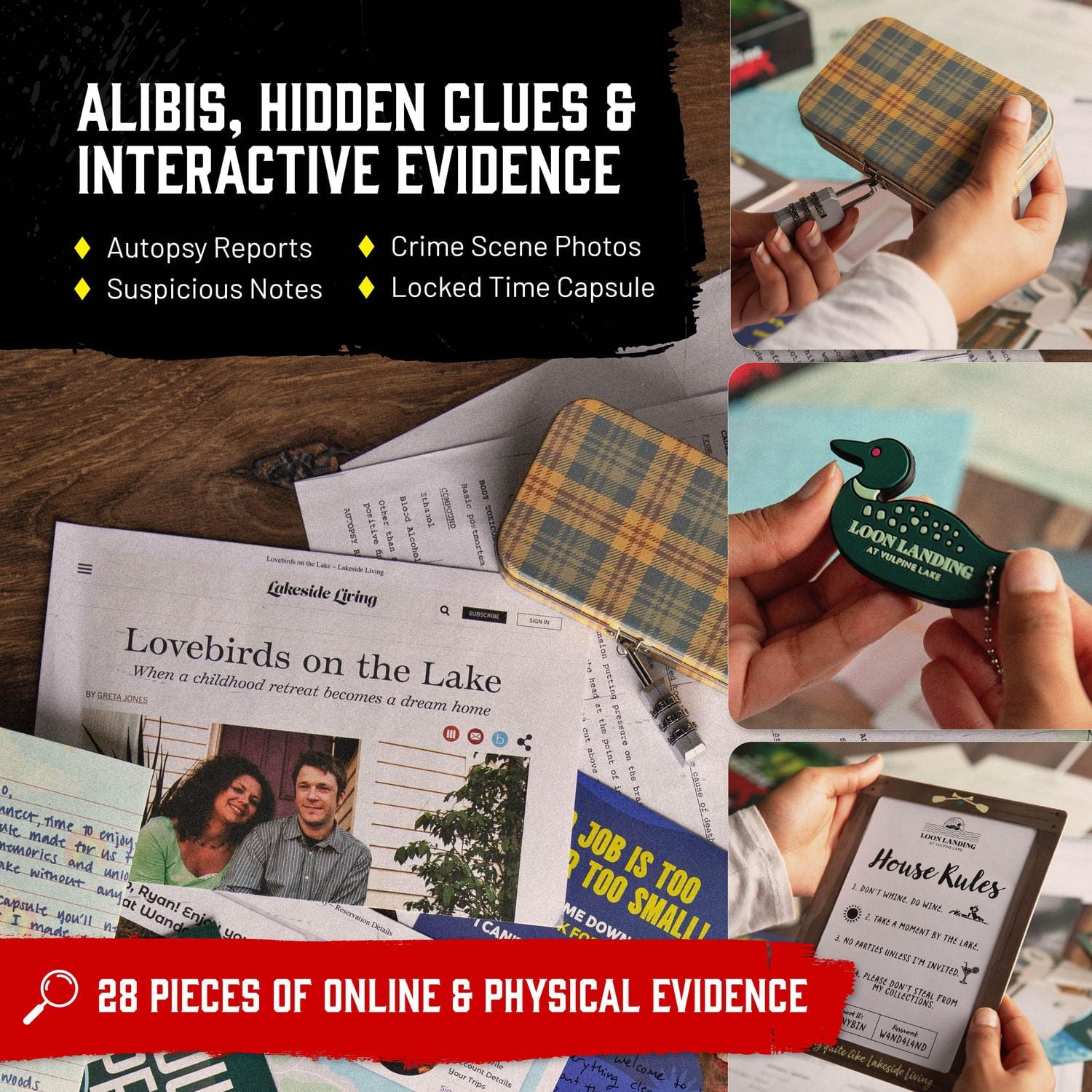 Hunt A Killer : Lakeside Slaughter, jeu de mystère de meurtre interactif, conçu pour les 14 ans et plus Jeu de mystère de meurtre