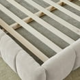 thumbnail image 6 of Grounded King Size Bed Frame, Upholstered Chenille Platform Bed Frame with Tufted Headboard and Wooden Slats Support, No Box Spring Needed, Beige, 6 of 9