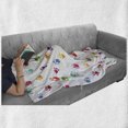 thumbnail image 6 of Colorful Soft Flannel Fleece Throw Blanket, Hand Painted Illustration of Animal Footprints Vibrant Artwork in Watercolors, Cozy Plush for Indoor and Outdoor Use, 50" x 70", Multicolor, by Ambesonne, 6 of 6