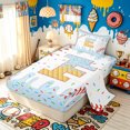thumbnail image 2 of Meiyoeat Colorful Donut E Letter Twin Sheet Sets for Boys Girls, Blue Baseball Ice Cream Bedding, 3-Piece, 2 of 5