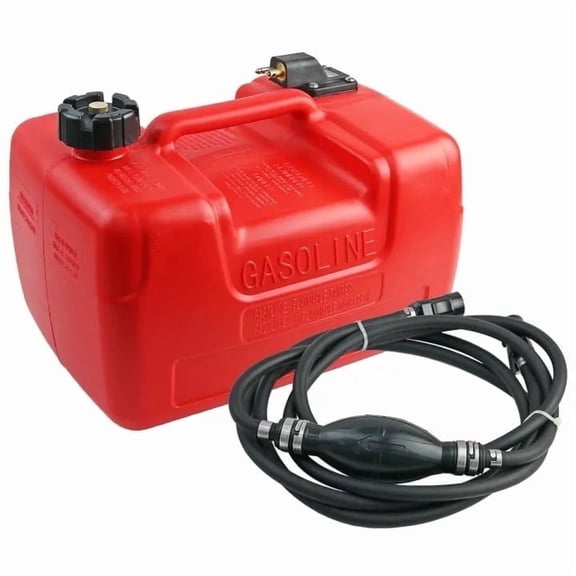 Marine Tank, 3.17-Gallon/12-L Marine Portable Tank Outboard Marine Boat Transfer Tank with 9.8ft Hose, Gauge for Outboard Engine Boats, Yacht, Fishing Boat, Deck Boat, Red