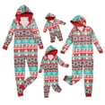 thumbnail image 1 of Pyjama de Famille de Noël Correspondant à des Ensembles de Combinaison à Capuche avec Impression de Bande Dessinée, 1 of 9