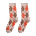 thumbnail image 3 of Women Mid Tube Socks Autumn Winter Warm Home Footwear Plaid Pattern Fashion Casual Daily Hosiery Comfort Khaki, 3 of 3