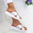 thumbnail image 2 of Women Summer Platform Wedge Sandals Cross Slip On Slippers Flat Sliders Shoes, 2 of 4