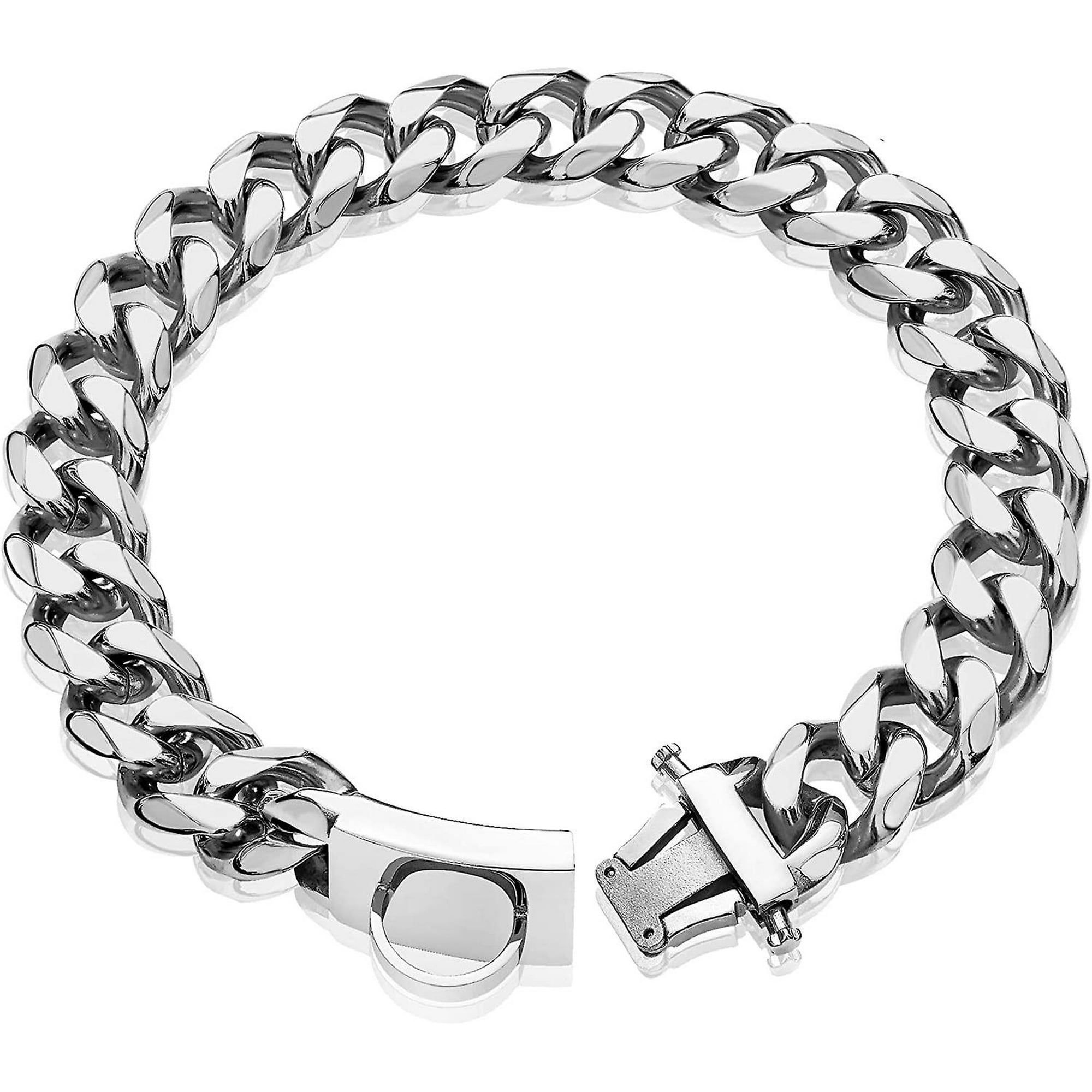 Silver Metal Dog Chain With Secure Buckle 18k Cuban Link Heavy Duty Chew Resistant Dog Chain For Small Dogs American German Shepherd Pitbull 19mm Walmart