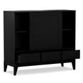 thumbnail image 4 of Simpli Home Harper 48 inch Wide Solid Hardwood Mid-Century Modern Medium Storage Cabinet in Black, 4 of 11
