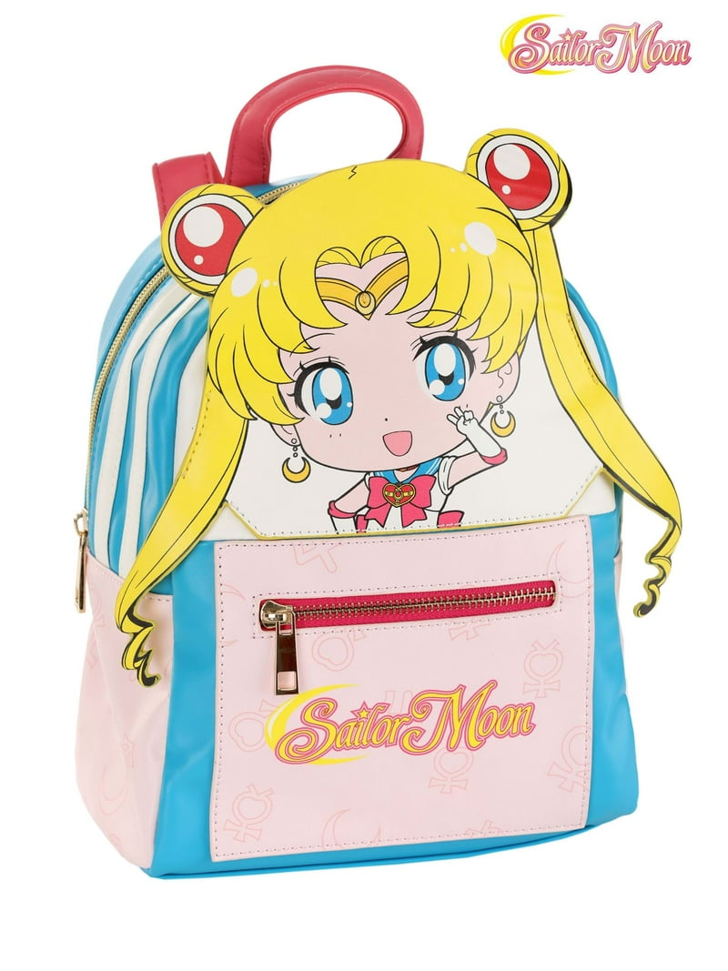 Sailor Moon Backpack White And Pink Anime On Front..pocket Inside NWOT Hot Topic: Pink Icons Mini Backpack | main image 4