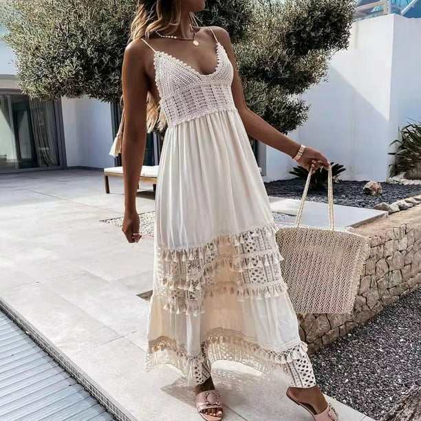 beige tassel dress Silver Tassel Embellished Dress with Rose Beige Tulle Cape S