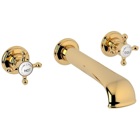 Perrin And Rowe U.3561X/To-2 Edwardian 1.2 GPM Wall Mounted Bathroom Faucet - Brass