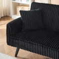 thumbnail image 4 of 72.04" loveseat sofa,Two Seats sofa with retractable cup holder&Convertible Split-Back,Modern corduroy couch for living room and bedrooms,Black, 4 of 7