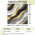thumbnail image 2 of Gray and Gold Marble Ink Waves Pattern Square Fitted Tablecloth with Elastic Edge,Square Table Cover,Washable Elastic Table Cover for Home Kitchen Party Decor 36"x36", 2 of 6