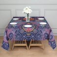 thumbnail image 3 of Multicolor Ethnic Paisley Pattern Square Tablecloth,Waterproof Square Table Cover,Wipeable Spillproof Washable Table Cover for Home Kitchen Party Decor 60"x60"(152x152cm), 3 of 6