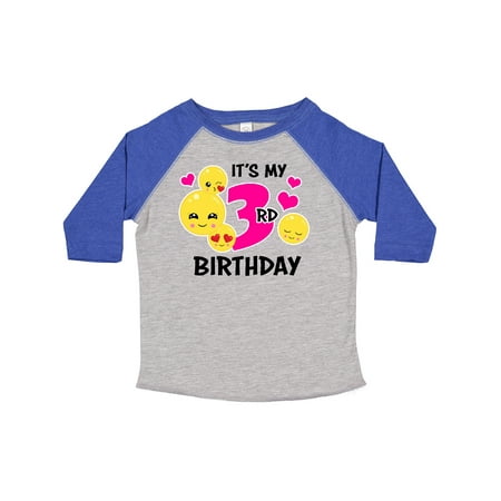 

Inktastic Its My 3rd Birthday with Smiling Emoticons Gift Toddler Toddler Girl T-Shirt