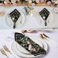thumbnail image 3 of Black Spring Floral Cloth Napkins, Elegant Pastoral Flowers Birds Watercolor Washable and Reusable Dinner Napkins Set of 6, Table Napkin for Kitchen Party Birthday Wedding Hotel Housewarming 20"x20", 3 of 9