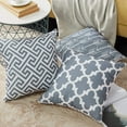 thumbnail image 3 of Set of 6 Pillow Covers, Printed Geometry Square Decorative Throw Pillow Covers Soft Outdoor Cushion Covers 18 X 18 for Livingroom Sofa Bed Chairs Car Bedroom Home Decor, Grey, 3 of 5