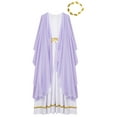 thumbnail image 4 of Doomiva Girls Athenian Princess Toga Dress with Laurel Ancient Greek Nymph Dress-up Lavender 16, 4 of 5