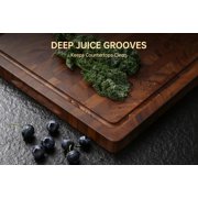 Walnut Cutting Boards for Kitchen, End Grain Wooden Cutting Board, Large Chopping Board Double Sided with Handle, Thick Butcher Block Charcuterie Meal Prep & Serving with Gift Box, 17×13×1