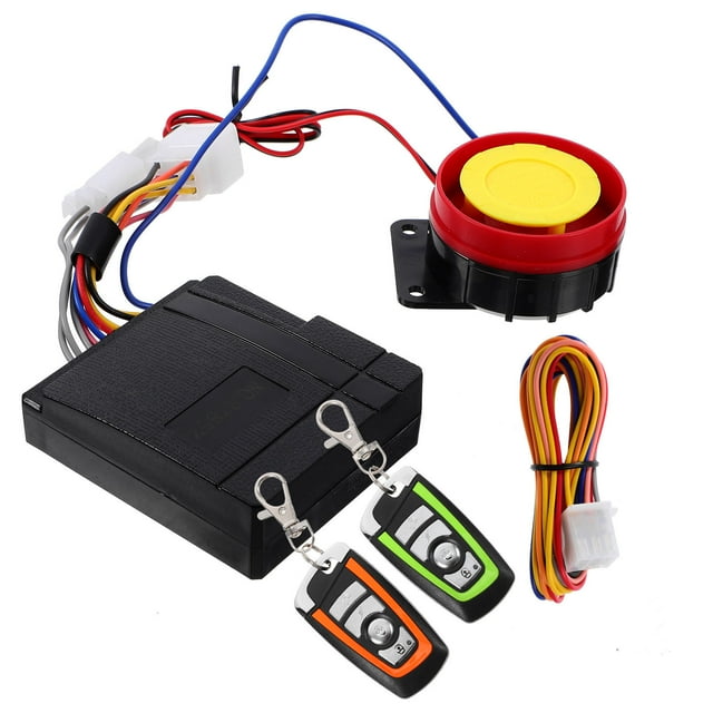 Phenofice 1Set Motorcycle Alarm System Black with Remote Start Remote Control for Enhanced Security