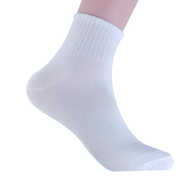 MIASHUI 3 Pairs Men's Mid-Crew Socks Casual Blend Socks with Pattern for Daily Wear and Work White